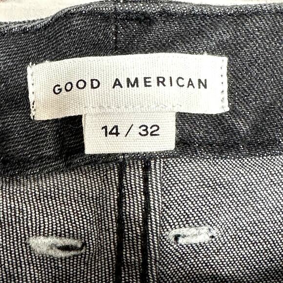 NWT Good American High Waist Black Skinny Jeans Raw Hem Plus Size 14 32 - Picture 8 of 10